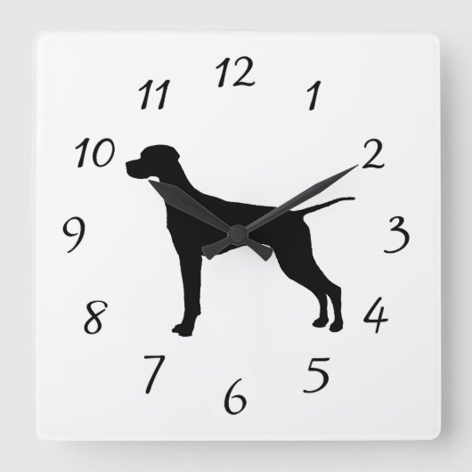 Horloge Carrée Pointeur Silhouette Love Dogs (Recto)