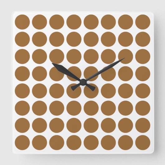 Horloge Carrée Points Brown neutres du sucre (Recto)