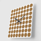 Horloge Carrée Points Brown neutres du sucre (Angle)