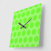 Horloge Carrée Points Lime Clair (Angle)