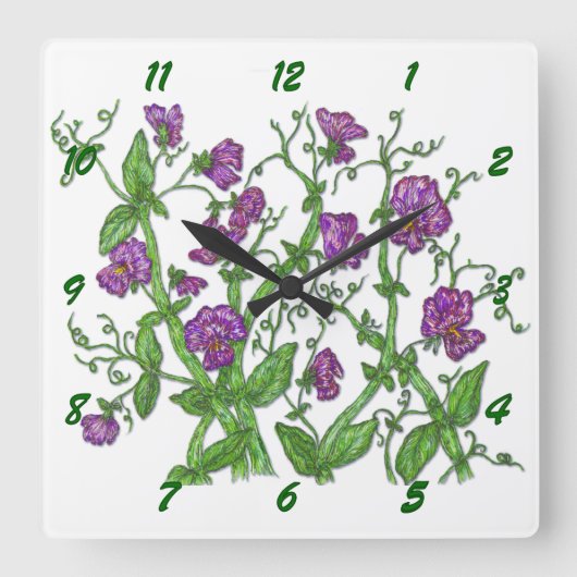 Horloge Carrée Pois doux (Recto)