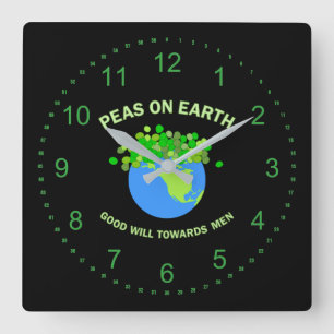 Horloge Carrée Pois sur Terre