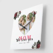 Horloge Carrée Poison shaped pour Mother day (Angle)