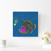 Horloge Carrée Poisson de pêche électrique (Maison)