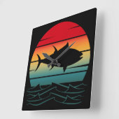 Horloge Carrée Poisson de thon vintage (Angle)