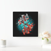 Horloge Carrée Poisson d'or (Maison)