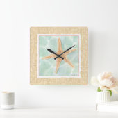 Horloge Carrée Poisson étoilé dans l'eau (Maison)
