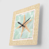 Horloge Carrée Poisson étoilé dans l'eau (Angle)