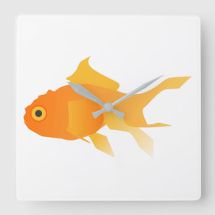Horloge Carrée Poisson rouge