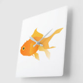 Horloge Carrée Poisson rouge (Angle)