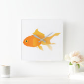 Horloge Carrée Poisson rouge (Maison)