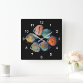 Horloge Carrée Poisson sauvage Discus (Maison)