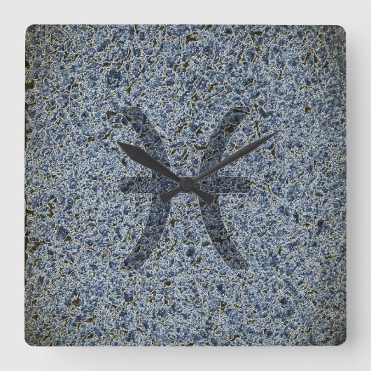 Horloge Carrée Poissons (Recto)