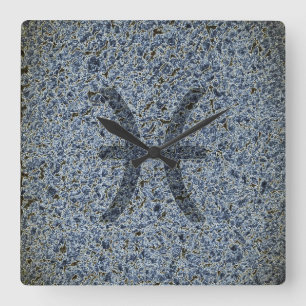 Horloge Carrée Poissons