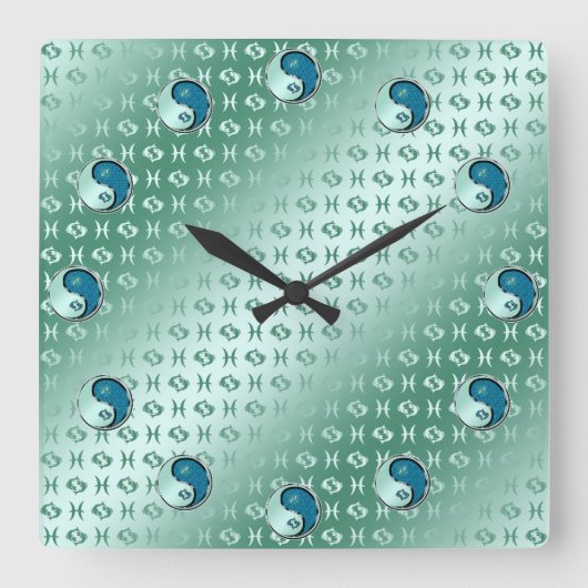 Horloge Carrée Poissons (Recto)