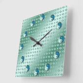 Horloge Carrée Poissons (Angle)