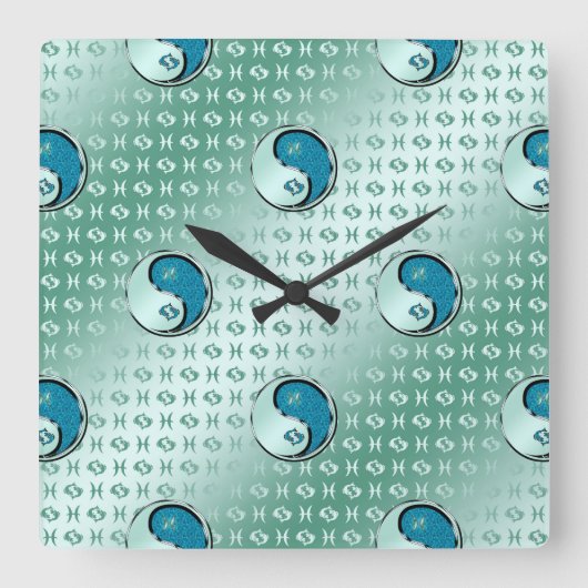 Horloge Carrée Poissons (Recto)