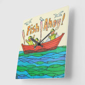 Horloge Carrée Poissons oh ! (Angle)