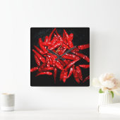 Horloge Carrée Poivre chaud - Vie morte (Maison)