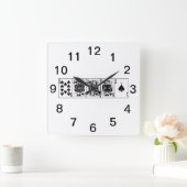 Horloge Carrée Poker Soirée Casino Quinte Flush Royale Piques (Maison)