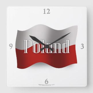 Horloge Carrée Poland Waving Flag
