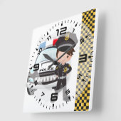 Horloge Carrée Police (Angle)