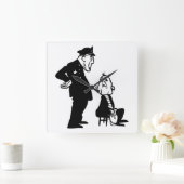 Horloge Carrée Police et cambriolage (Maison)