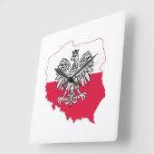 Horloge Carrée Polish Map Flag Wall Clock (Angle)