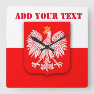Horloge Carrée Pologne Coupe du monde de football 2022 Polska