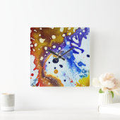 Horloge Carrée Polychromoptic #1B par Michael Moffa (Maison)