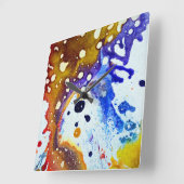 Horloge Carrée Polychromoptic #1B par Michael Moffa (Angle)