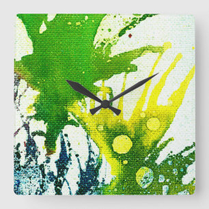 Horloge Carrée Polychromoptique #2B par Michael Moffa