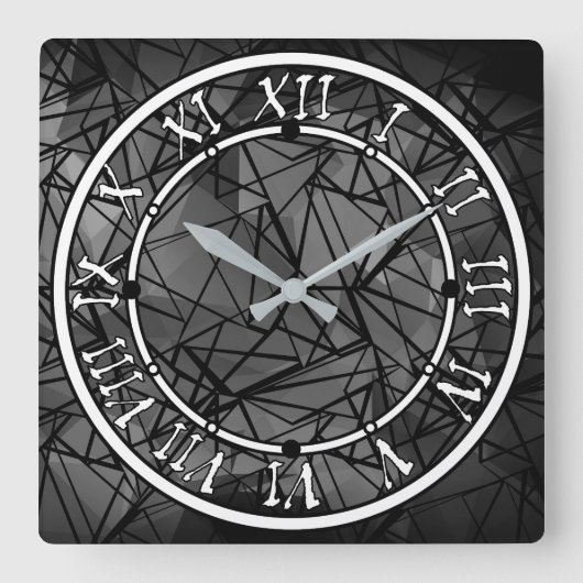Horloge Carrée Polygone, peinture (Recto)