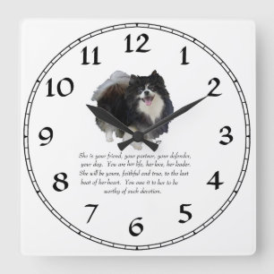 Horloge Carrée Pomeranian Souvenir Femelle