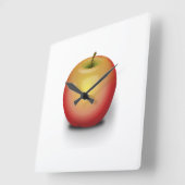 Horloge Carrée Pomme rouge (Angle)