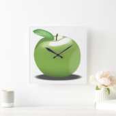 Horloge Carrée Pomme verte (Maison)