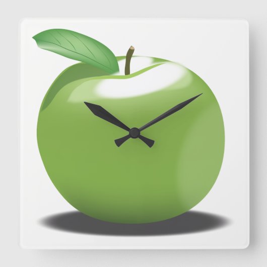 Horloge Carrée Pomme verte (Recto)