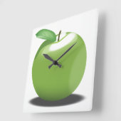 Horloge Carrée Pomme verte (Angle)