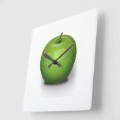 Horloge Carrée Pomme verte (Angle)