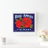 Horloge Carrée Pommes de marque rose (Maison)