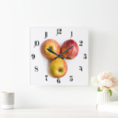 Horloge Carrée Pommes mûres (Maison)