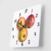 Horloge Carrée Pommes mûres (Angle)