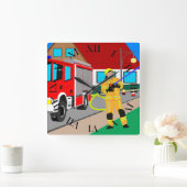 Horloge Carrée Pompier à l'extinction de Qua (Maison)