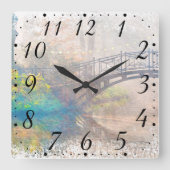 Horloge Carrée Pont japonais pittoresque (Recto)