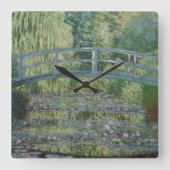 Horloge Carrée Pont nénuphar et japonais (Recto)