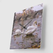 Horloge Carrée Pont Swans et Charles à Prague (Angle)