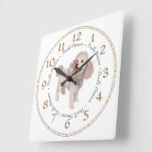 Horloge Carrée Poodle (Angle)