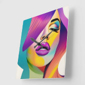 Horloge Carrée Pop Art 1 (Angle)