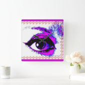 Horloge Carrée Pop art Eye Wall Clock par Katie Pfeiffer (Maison)