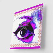 Horloge Carrée Pop art Eye Wall Clock par Katie Pfeiffer (Angle)